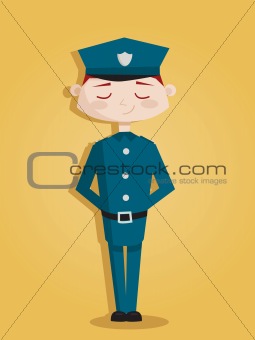 Retro cartoon policeman
