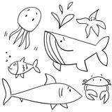 Doodle sea animals