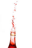Splash red water in the bottle