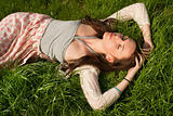 beautiful girl on grass 
