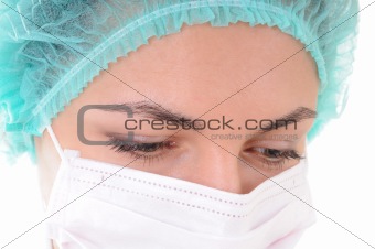 Woman doctor in a mask