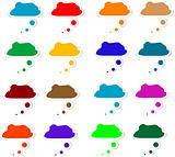 Colorful paper bubble for speech