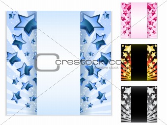 Star Card with Stripes. Set of 4 layouts