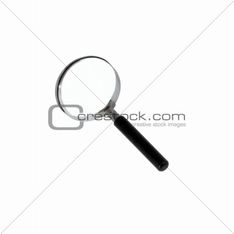 the old style reliable office loupe isolated on white