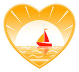 sailboat in heart