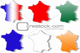 form of France map stickers set