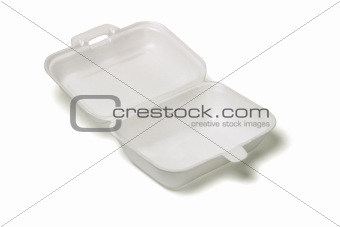 Open empty Styrofoam takeaway box