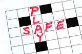 Play Safe text in a cross word puzzle