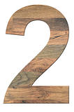 Wooden Digit Two