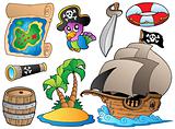 Set of various pirate objects