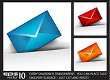Email paper tag with transparent shadows