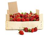Strawberry in wooden box