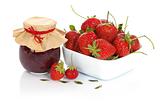 Strawberry jam and fruits