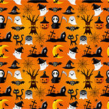 cartoon Halloween seamless pattern