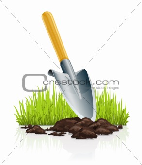 garden scoop and grass