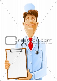 doctor with clipboard and phonendoscope