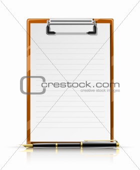 clipboard with pen
