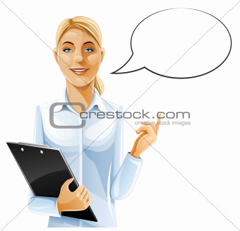 beautiful business woman with clipboard