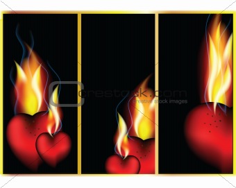 Hot hearts in fire of love