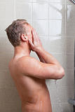 Man having a shower