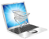 Internet shopping laptop concept