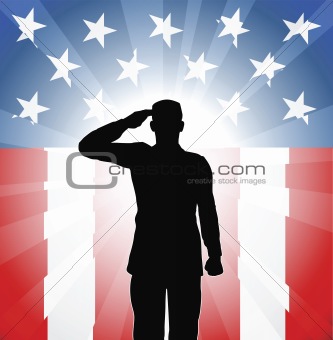 Patriotic soldier salute