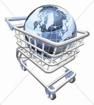 Globe shopping cart concept 