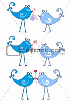 birds in love, vector