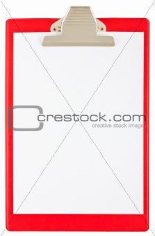 blank red clipboard