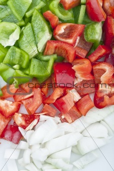Peppers and onion