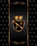 vintage dark golden card with heraldic elements
