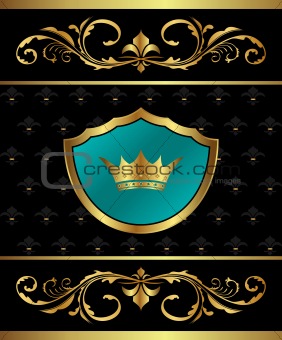 Golden frame with heraldic elements