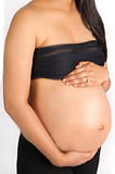 sexy beautiful pregnant semi nude Indian woman in black