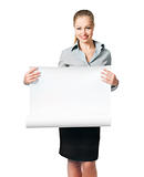 business lady with blank card