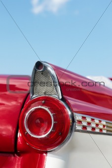 detail of red cabriolet vintage car