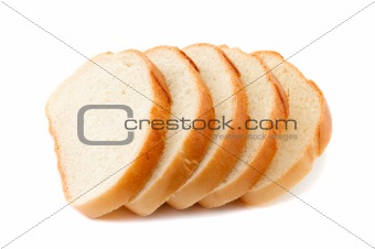 The sliced bread isolated on white