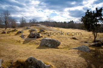 Stones on a field