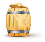 wooden barrel with lid