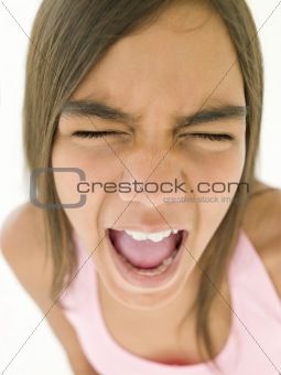 Young girl shouting