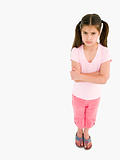 Young girl with arms crossed angry