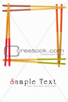 Decorative frame of bamboo chopsticks