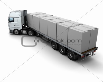 HGV Truck Shipping White Boxes
