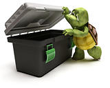 Tortoise with tool box