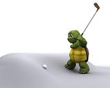 Tortoise Playing golf