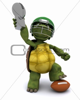 Tortoise with an american football