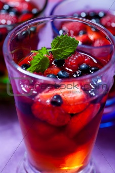 Berry jelly in a glass