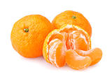 Ripe tangerines with slices