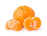 Ripe tangerine with slices