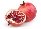 Juicy pomegranate and half