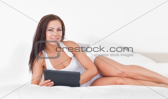 Young woman with a tablet